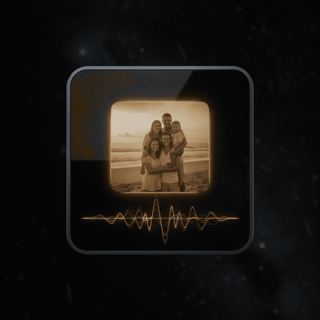 A finished song in a music player with the uploaded photo shown as the album cover