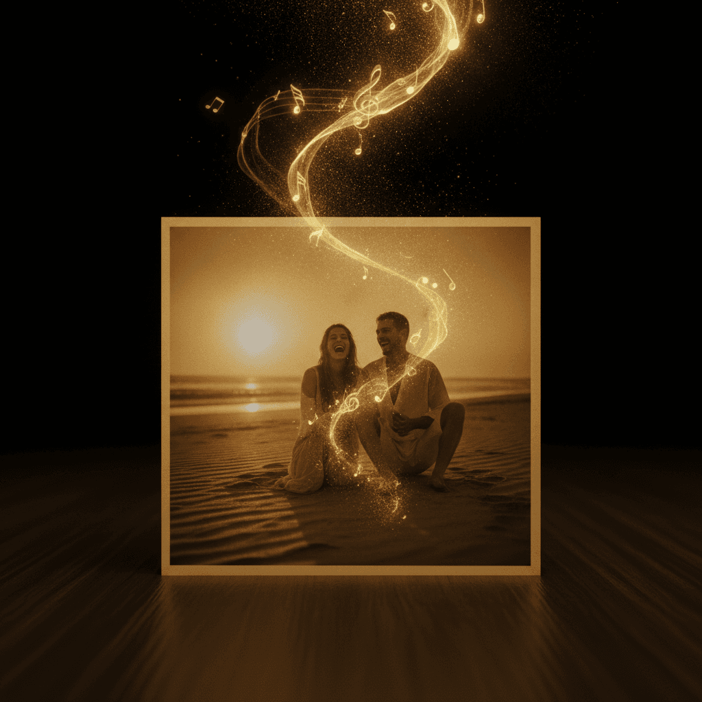 A photograph being turned into a song, with the picture used as the album cover